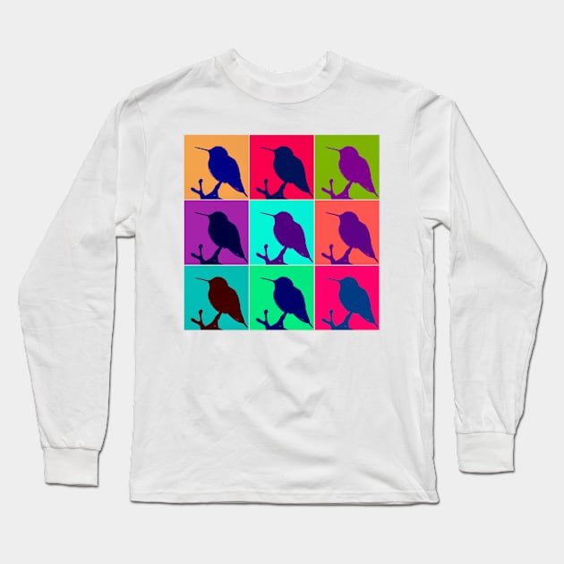 Hummingbird silhouettes Long Sleeve T-Shirt by SandiLin